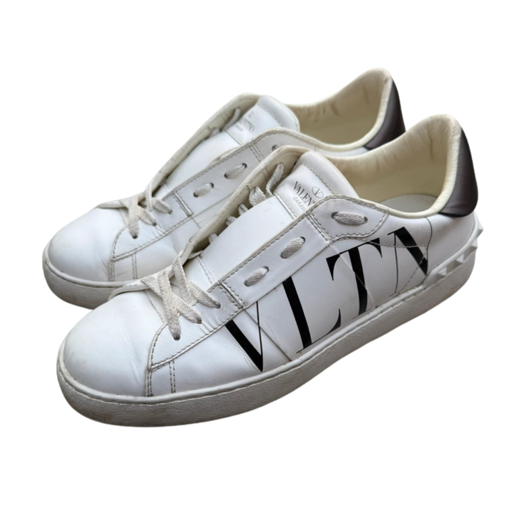 Valentino Garavani Open VLTN Sneakers (White Black) (Womens)