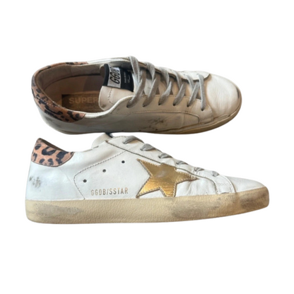 Golden Goose Superstar Sneakers (Leopard Heel) (Women's)