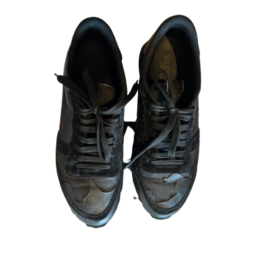 Valentino Camoflage Rockrunner Sneakers (Black )