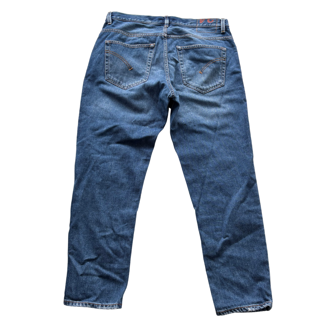 Dondup Brighton Distressed Carrot Fit Jeans (Navy)