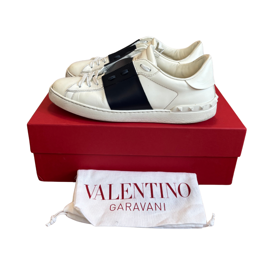 Valentino Garavani Open Sneakers (White Navy)