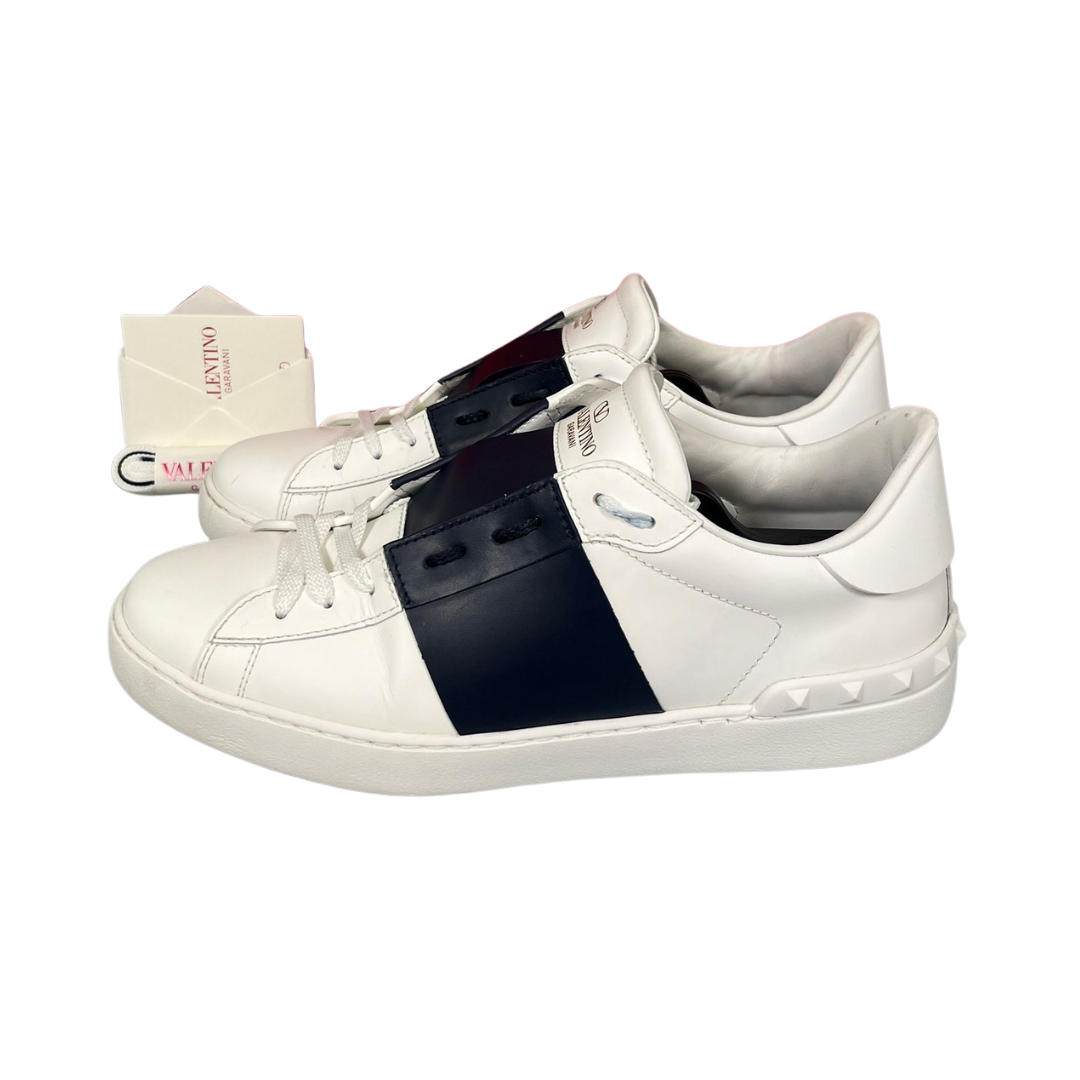 Valentino Garavani Open Sneakers (White Navy)