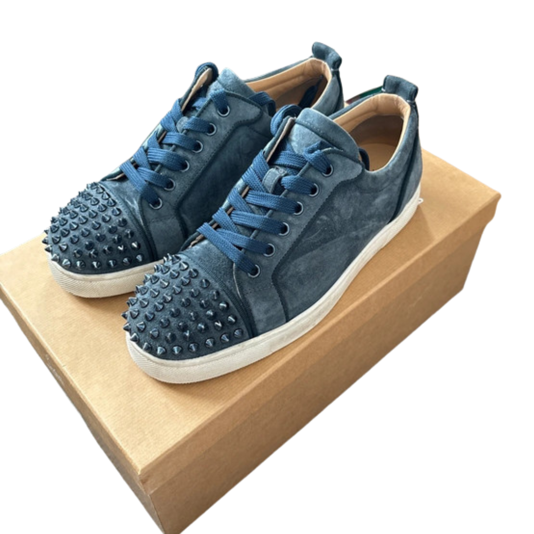 Christian Louboutin Louis Junior Spike Sneakers (Blue)