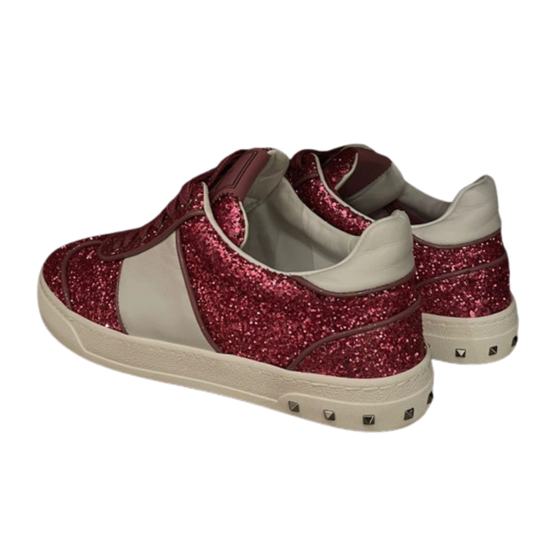 Valentino Garavani Flycrew Sneakers (Pink Glitter) (New) (Womens)