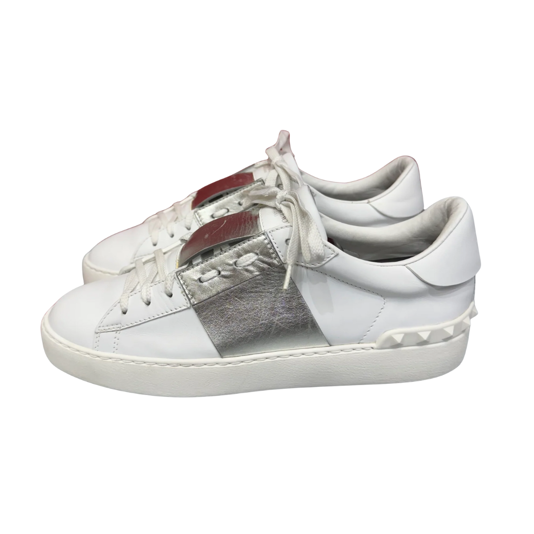 Valentino Garavani Open Sneakers (White Silver) (Womens)