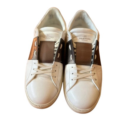Valentino Garavani Open Sneakers (White Bronze)