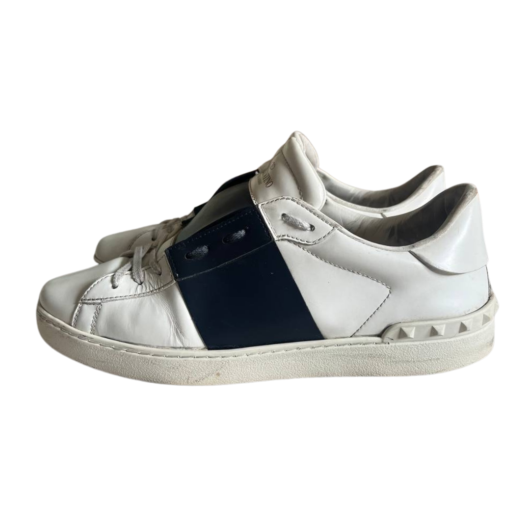 Valentino Garavani Open Sneakers (White Navy)
