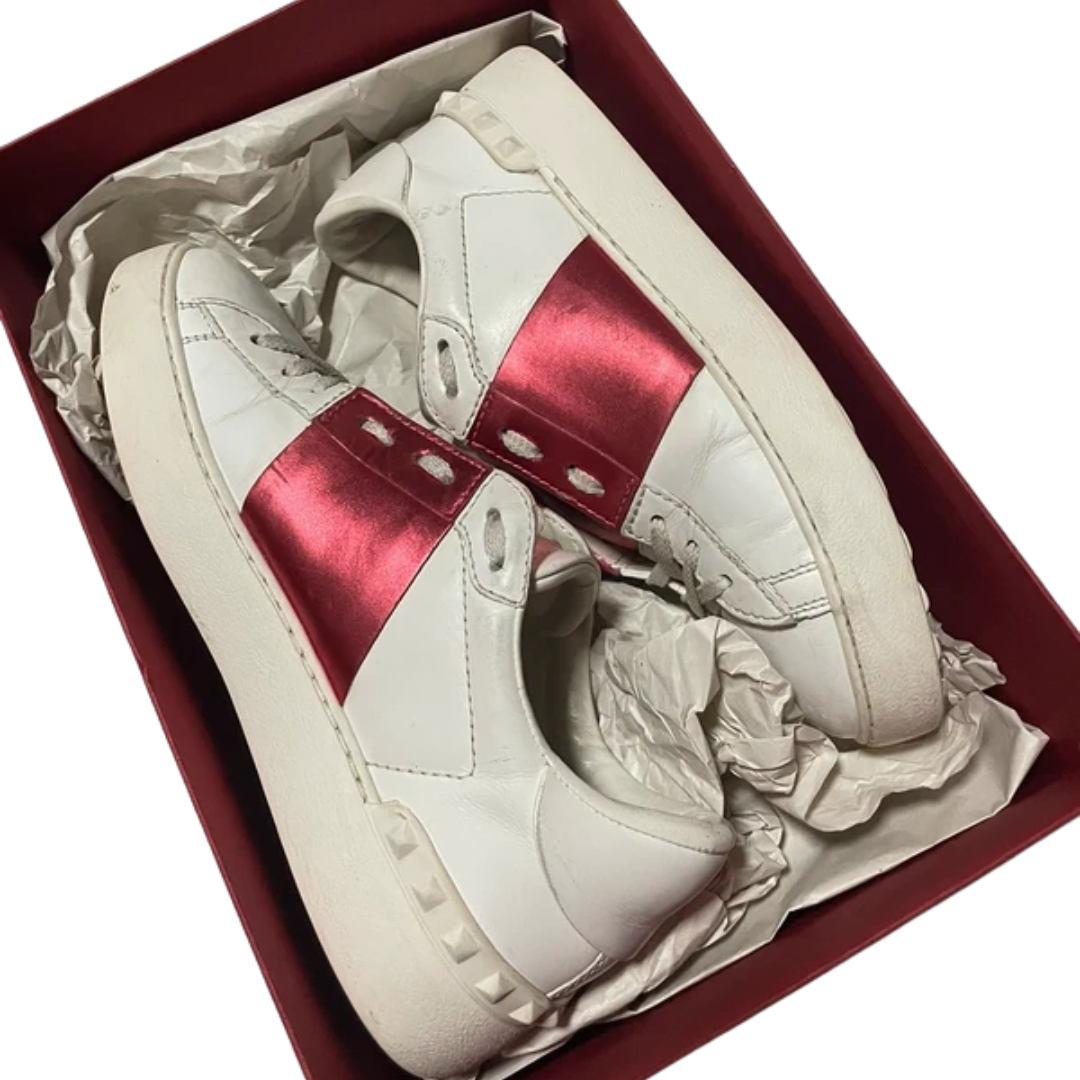 Valentino Garavani Open Sneakers (White Pink) (Womens)