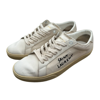 Saint Laurent SL 06 Distressed Sneakers (White)