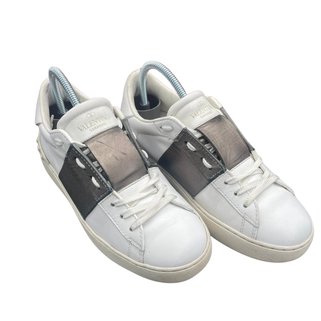 Valentino Garavani Open Sneakers (White Bronze) (Womens)
