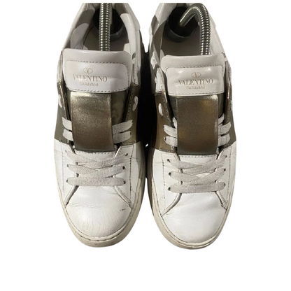 Valentino Garavani Open Sneakers (White Bronze) (Women's)