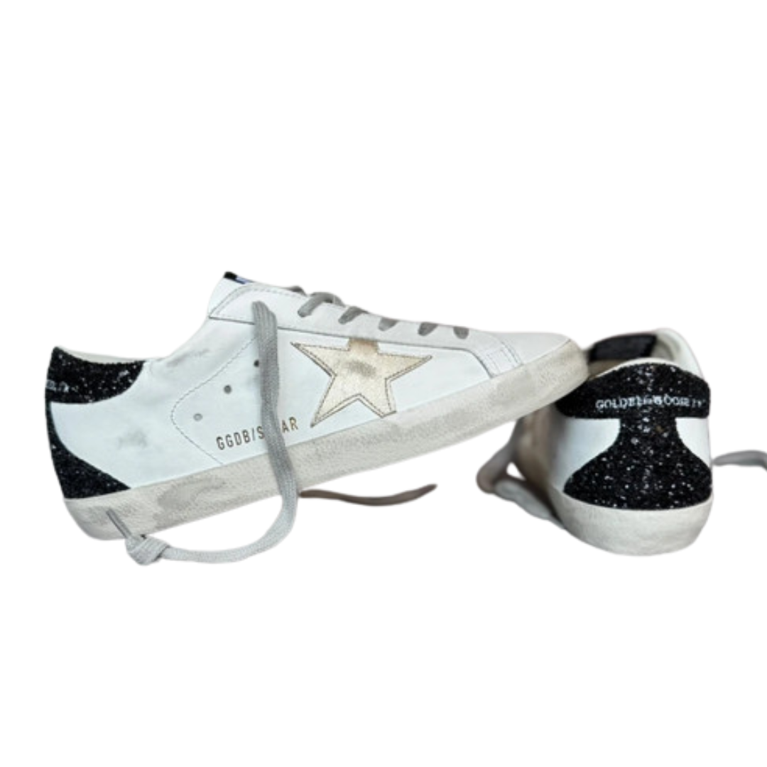 Golden Goose Superstar Sneakers (White Black) (New) (Womens)