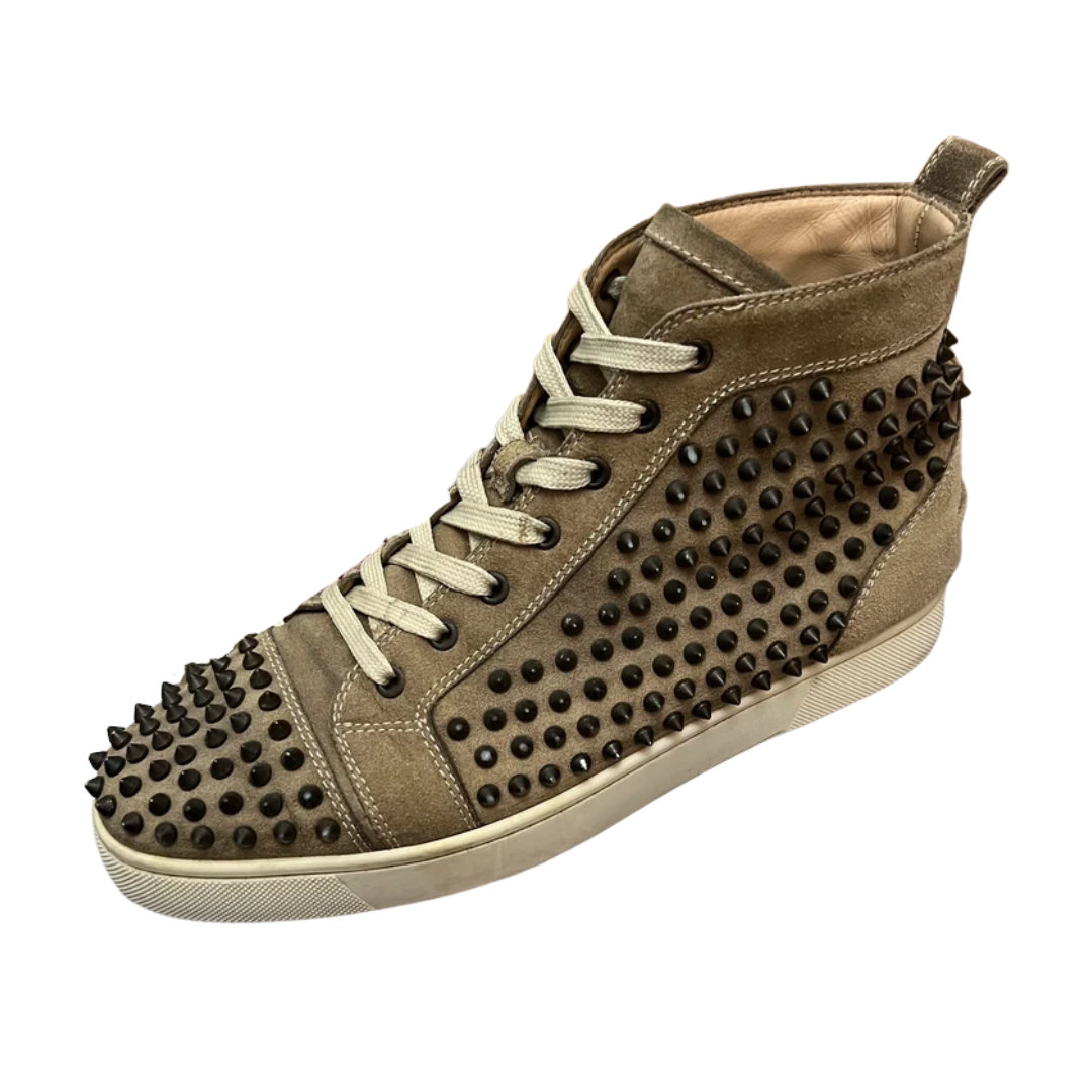 Christian Louboutin Louis Spike High Top Sneakers (Beige)