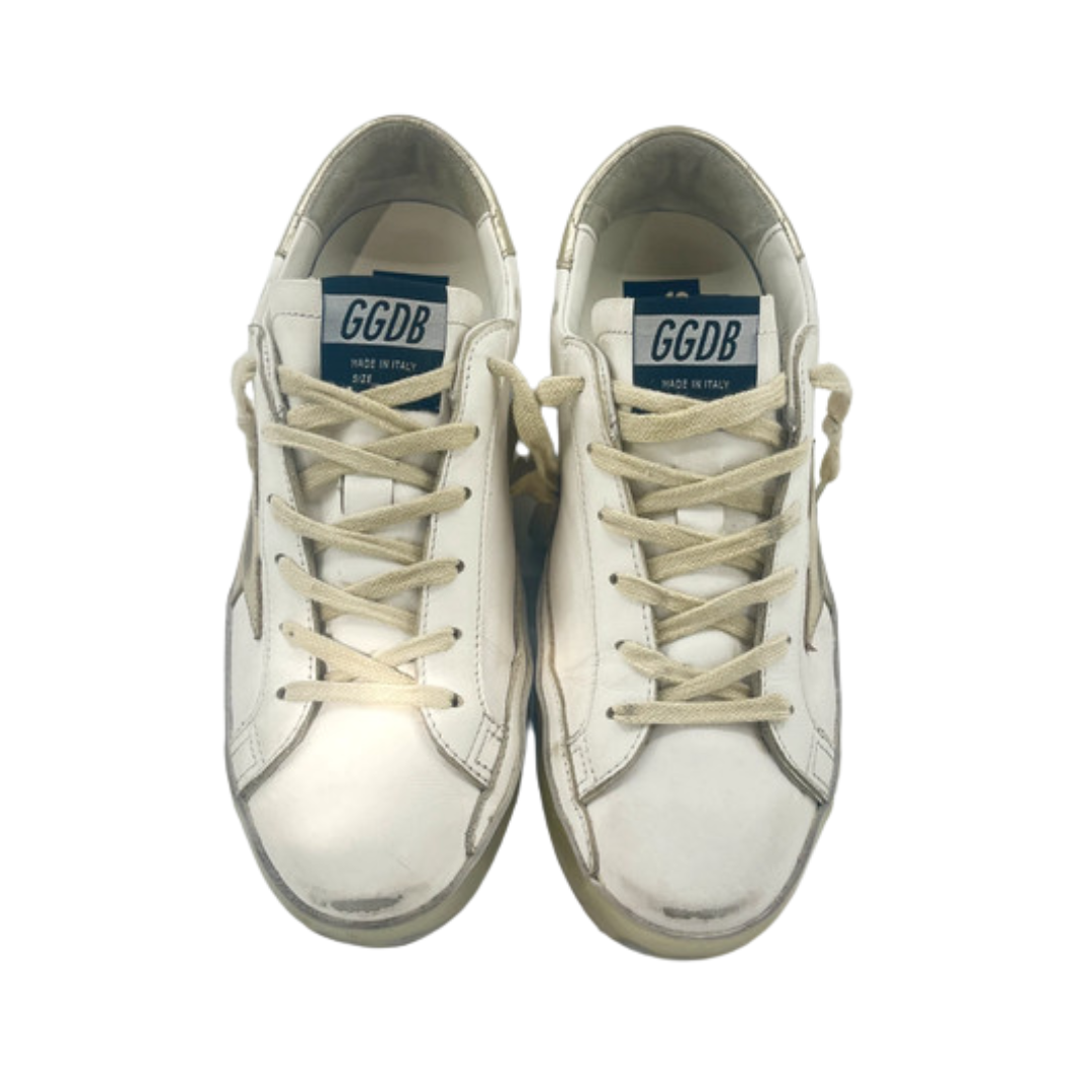 Golden Goose Superstar Sneakers (White Gold) Womens)