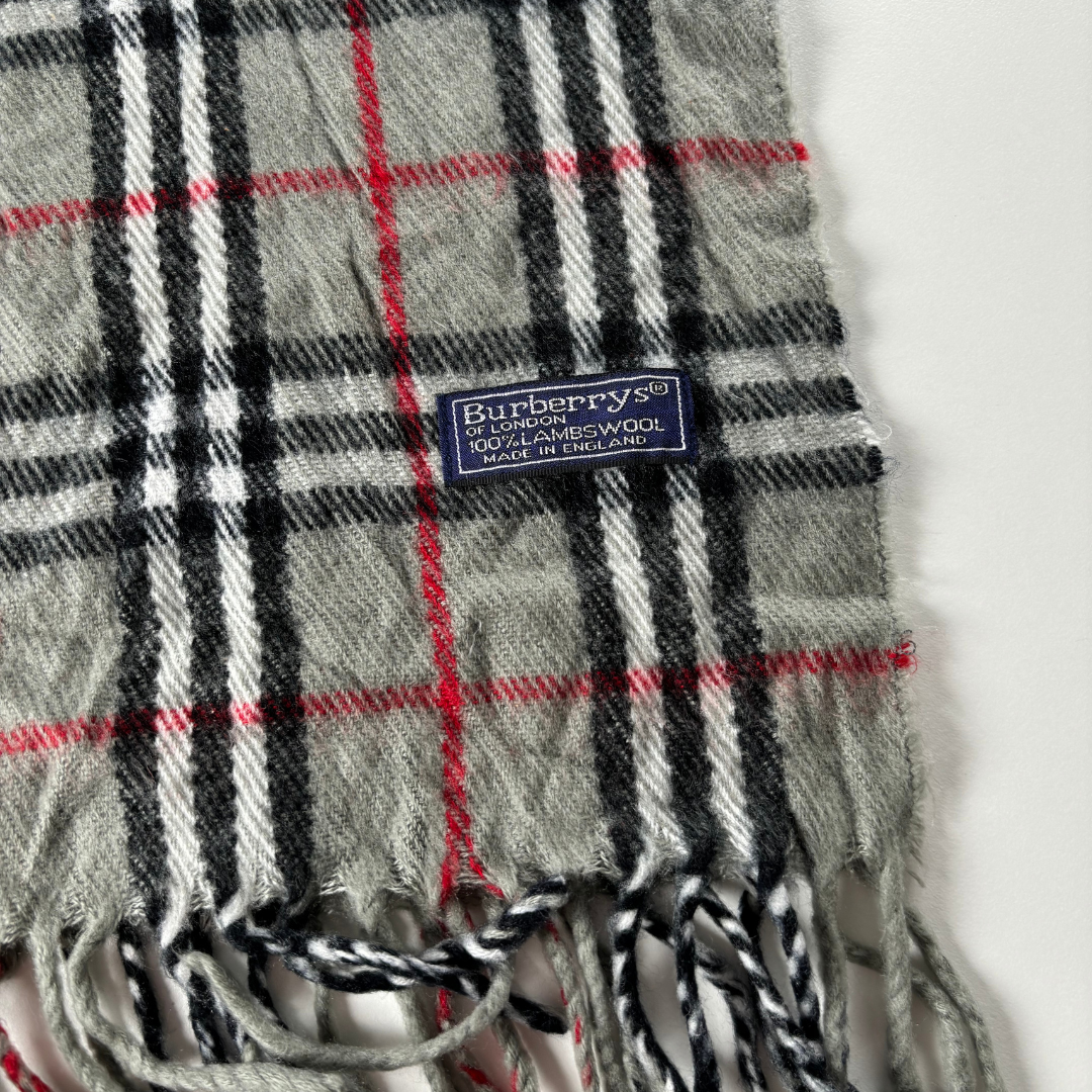 Burberry Scarf (Grey) (Vintage)