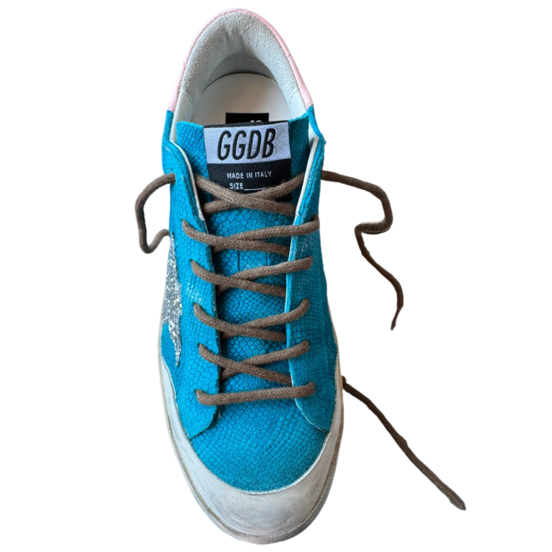 Golden Goose Superstar Sneakers (Blue) (Womens)