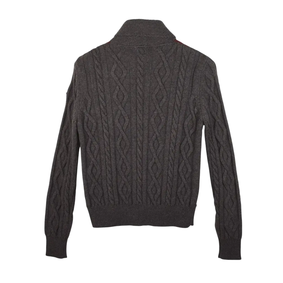 Moncler Maglione Tricot Cardigan Jacket (Burgundy Gray)