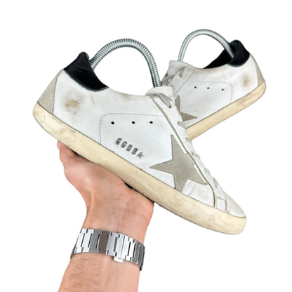 Golden Goose Superstar Sneakers (White &amp; Orange) (New)