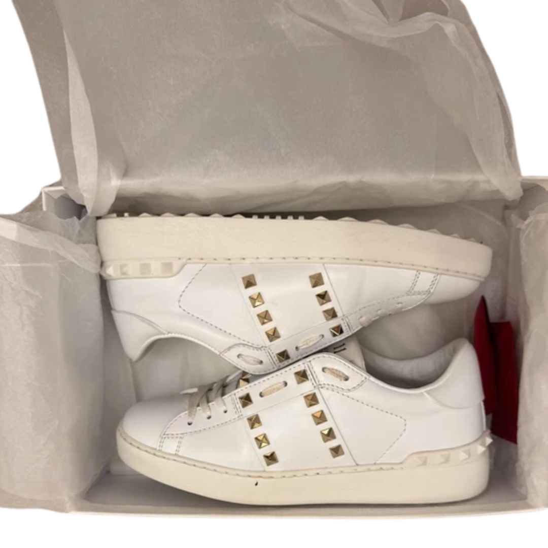 Valentino Garavani Open Rockstud Sneakers (White) (Womens)