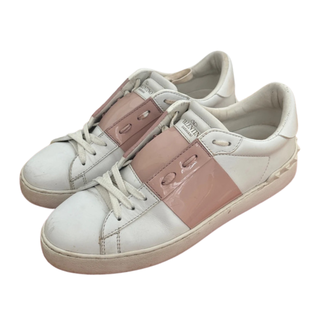 Valentino Garavani Open Sneakers (Patent Pink) (Womens)