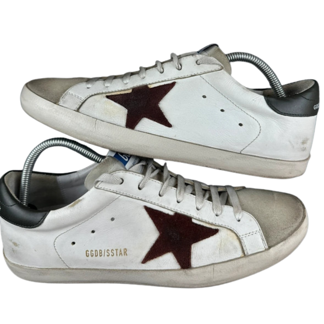 Golden Goose Superstar Sneakers (White &amp; Orange) (New)