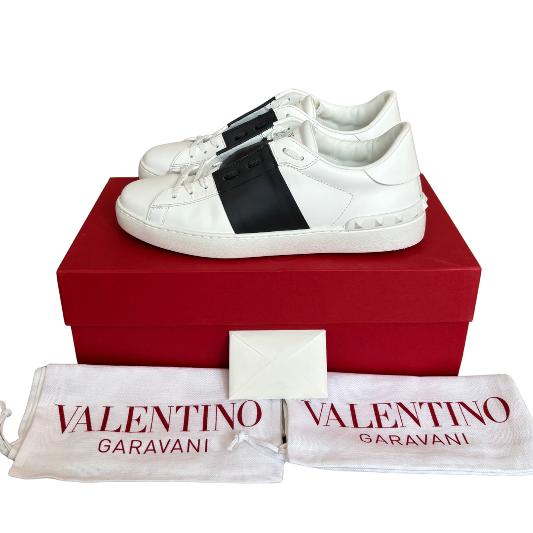 Valentino Garavani Open Sneakers (White Black) (New)
