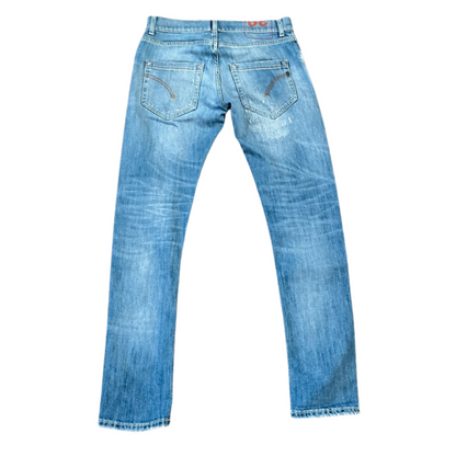 Dondup Mius Distressed Slim Fit Jeans (Blue)