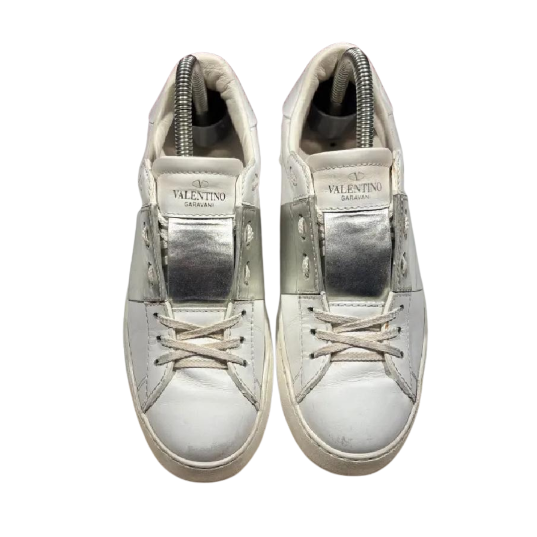 Valentino Garavani Open Sneakers (White Silver) (Womens)