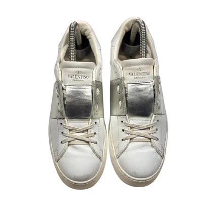 Valentino Garavani Open Sneakers (White Silver) (Womens)