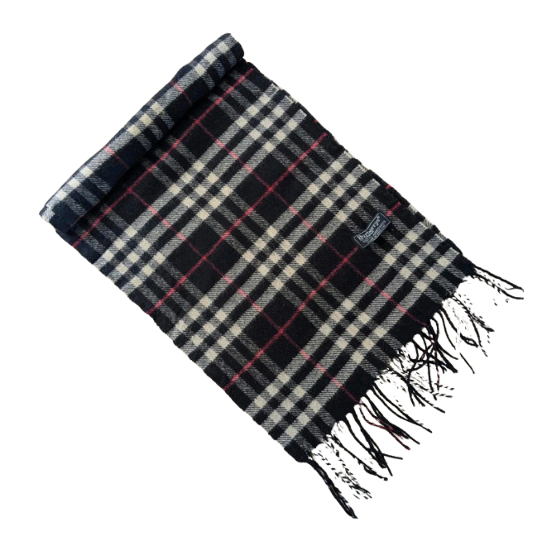 Burberry Scarf (Black) (Vintage)