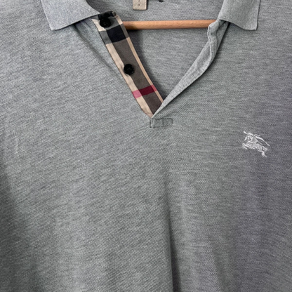 Burberry Long Sleeve Polo Shirt (Grey)