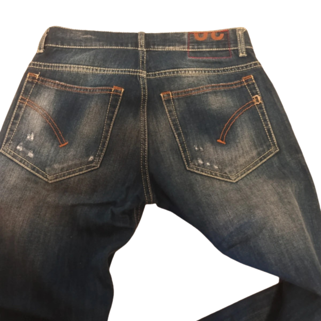 Dondup Ritchie Distressed Skinny Fit Jeans (Navy)