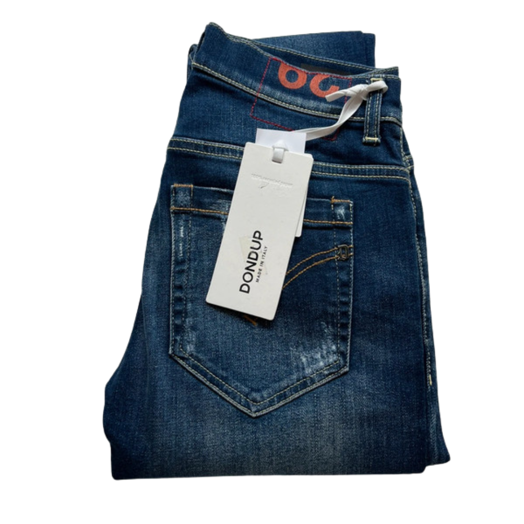 Dondup George Distressed Skinny Fit Jeans (Navy) (New)