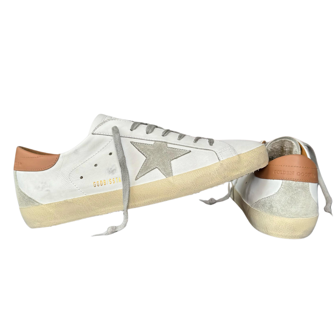 Golden Goose Superstar Sneakers (Orange Heel) (New) (Womens)
