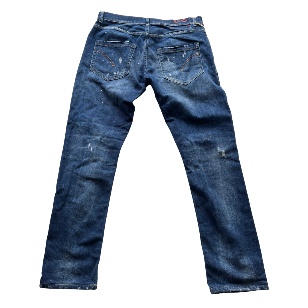 Dondup Mius Distressed Carrot Fit Jeans (Navy)