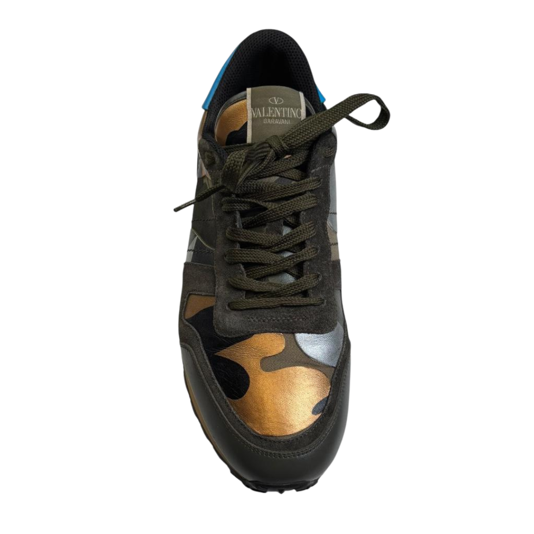 Valentino Garavani Rockrunner Sneakers (Camo Gold)
