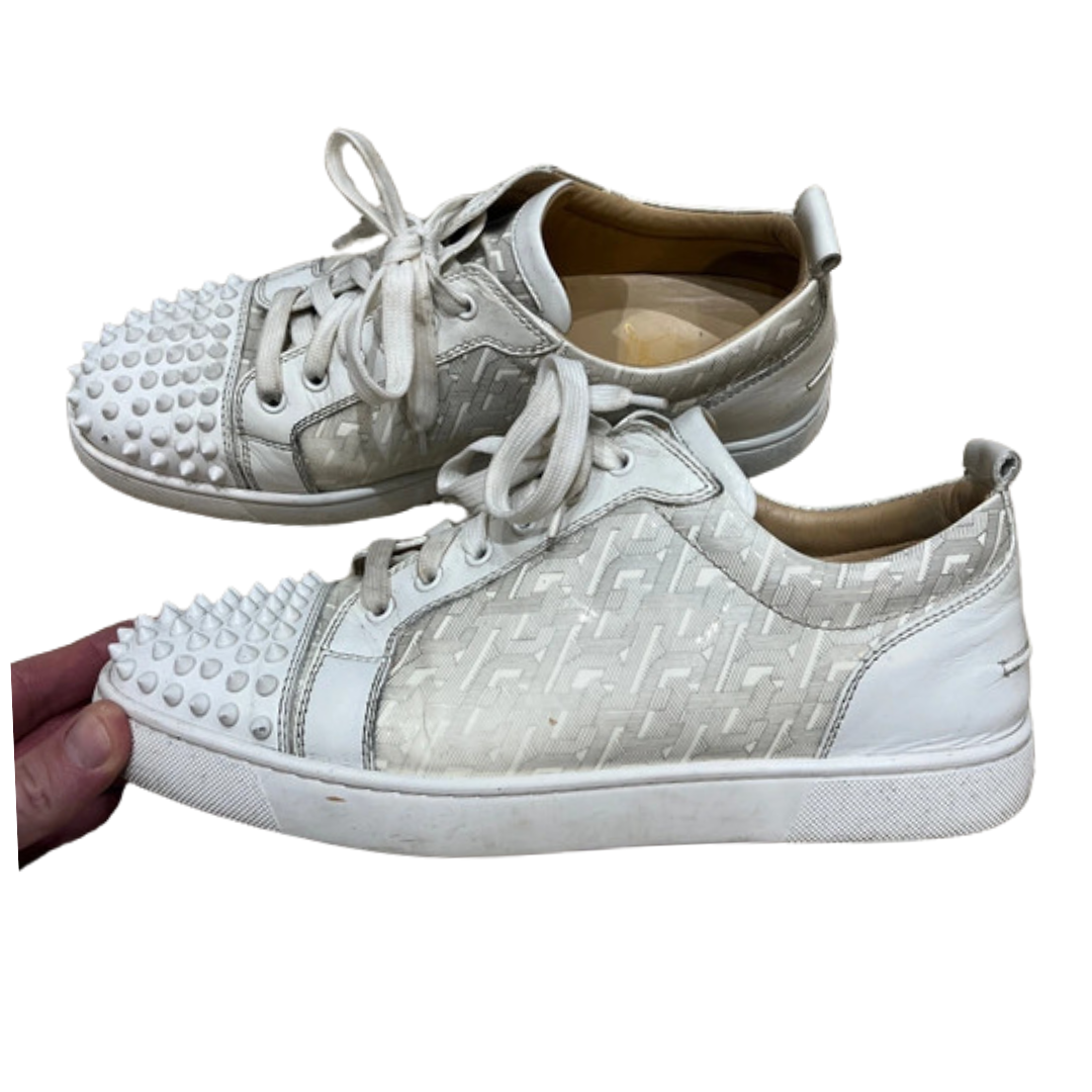 Christian Louboutin Louis Junior Spike Sneakers (White)