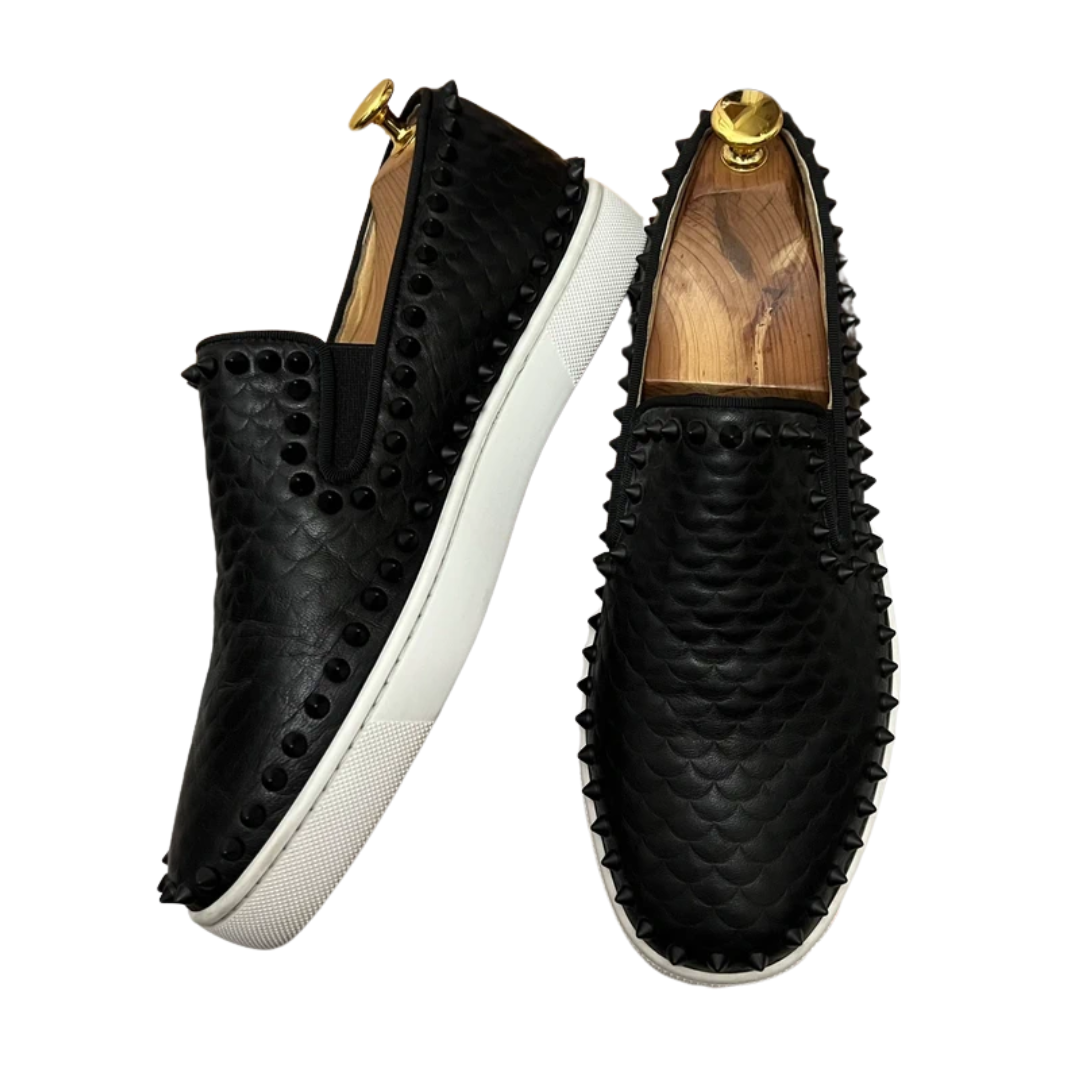 Christian Louboutin Louis Spike Loafer Sneakers (Black)