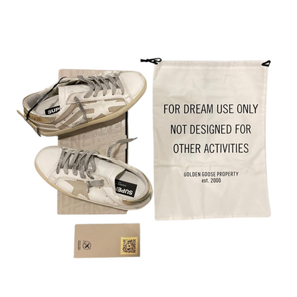 Golden Goose Superstar Sneakers (Grey White) (New) (Womens)