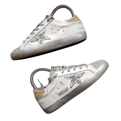 Golden Goose Special Edition Superstar Sneakers (White Beige) (Womens)