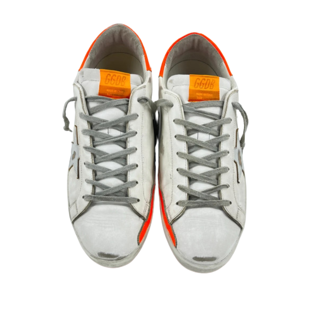 Golden Goose Super-Star Cuir Blanc (White Orange)