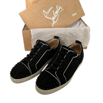 Christian Louboutin Louis Junior Spike Sneakers (Black White)
