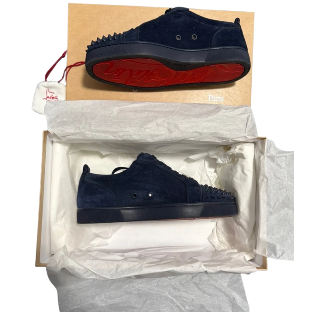 Christian Louboutin Louis Junior Spike Sneakers (Navy)