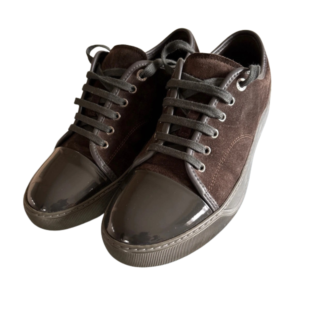 Lanvin Cap Toe Sneakers (Dark Brown)