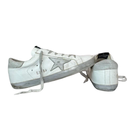 Golden Goose Superstar Sneakers (White &amp; Orange) (New)