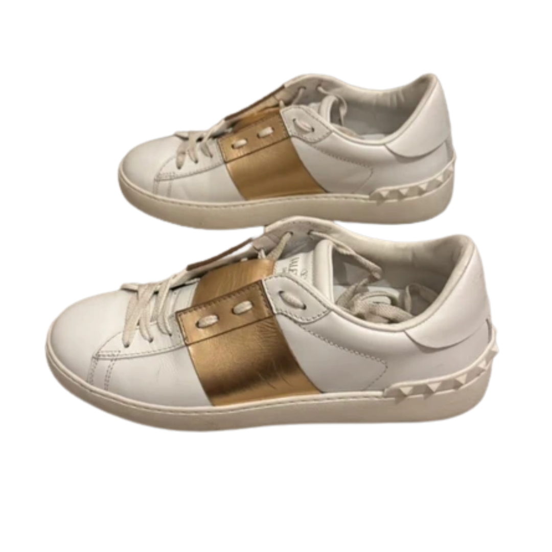 Valentino Garavani Open Sneakers (White Gold) (Womens)