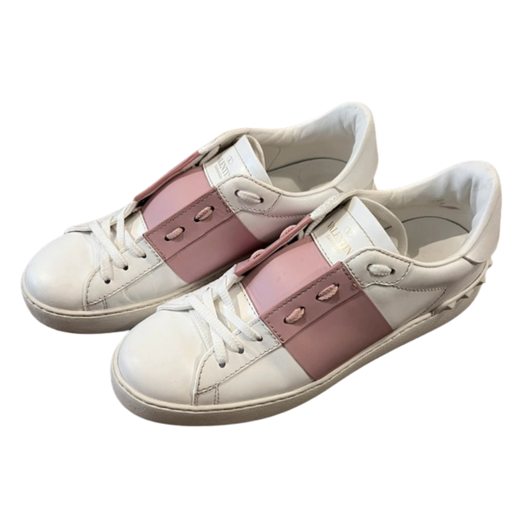 Valentino Garavani Open Sneakers (White Pink) (Womens)