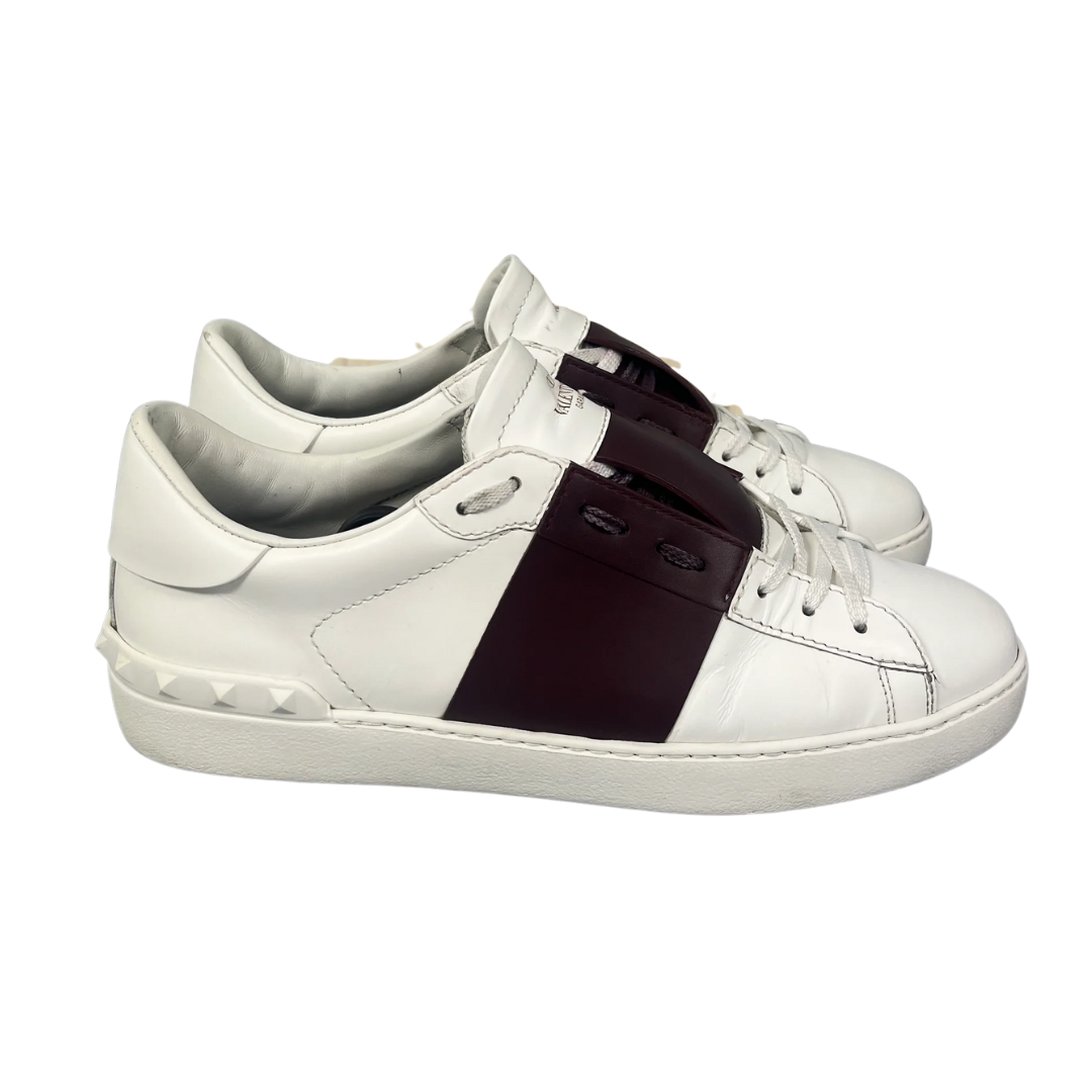 Valentino Garavani Open Sneakers (White Burgundy)