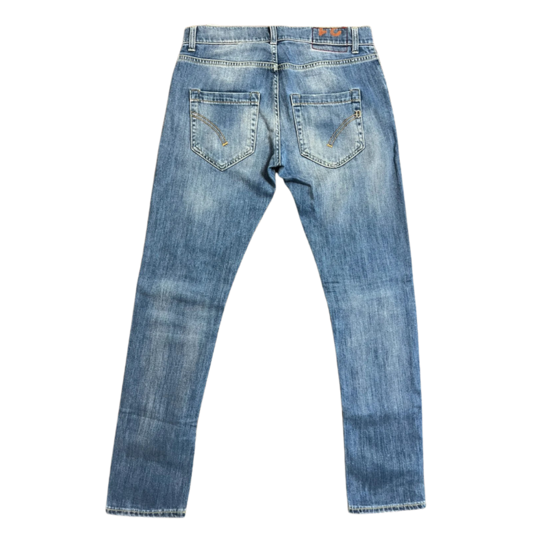 Dondup Mius Distressed Slim Fit Jeans (Navy Blue)