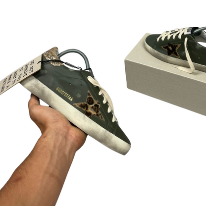 Golden Goose Superstar Sneakers (Dark Green) (New) (Womens)